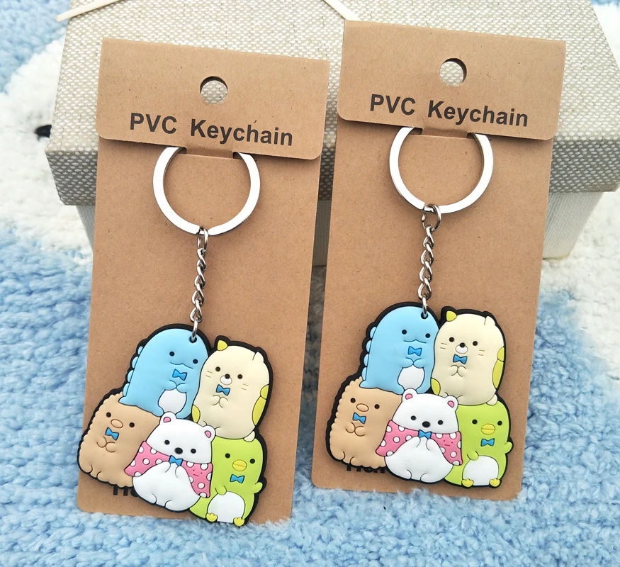 

1PCS Sumikko gurashi Hot Anime Key Chain PVC Figure Keyring cute Toys Keychain Keyholder Birthday Gift Unisex NEW