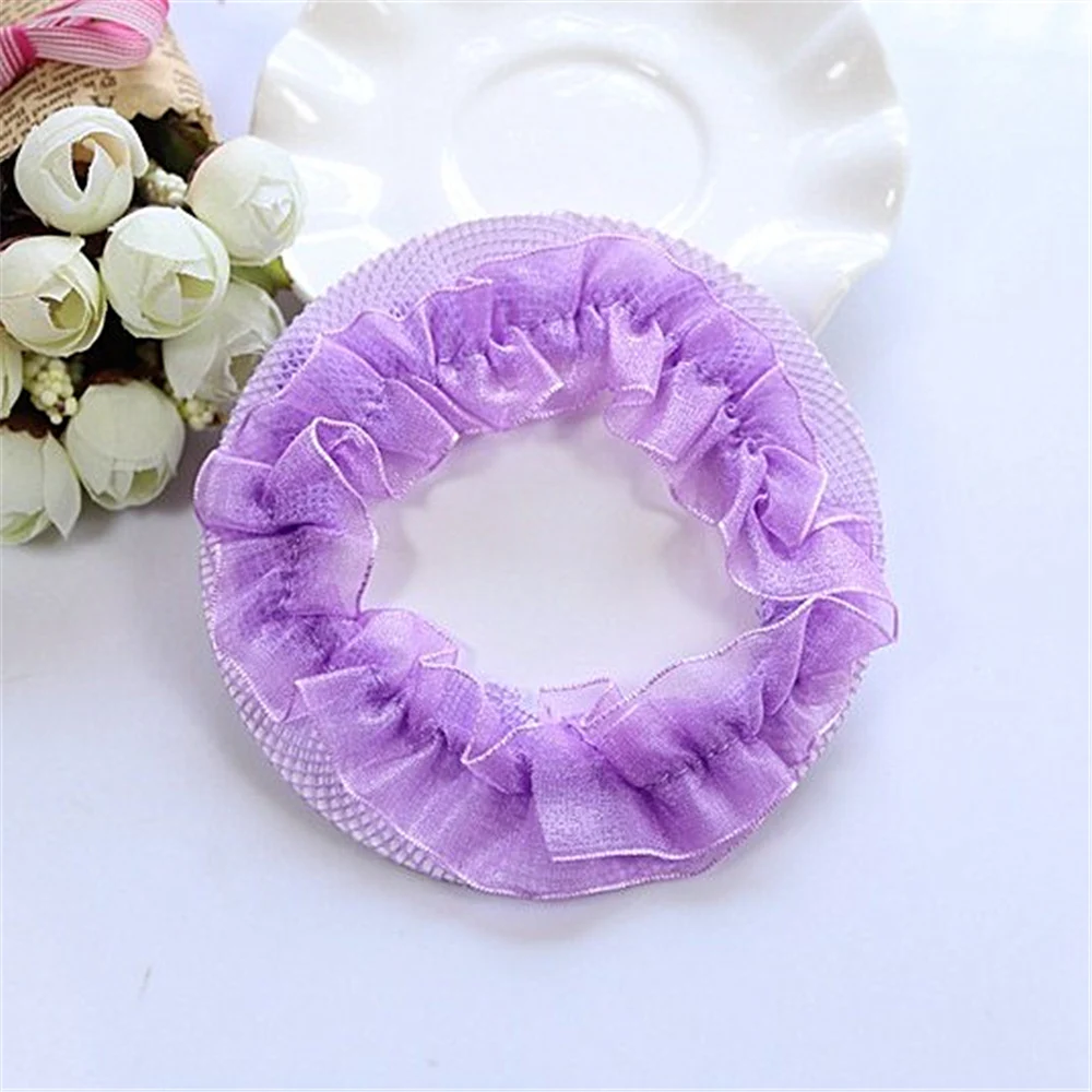 Purple Детский Эластичный головной убор для танцев и балета для девочек, практичный разноцветный головной убор, аксессуары для укладки волос - Цвет: Purple