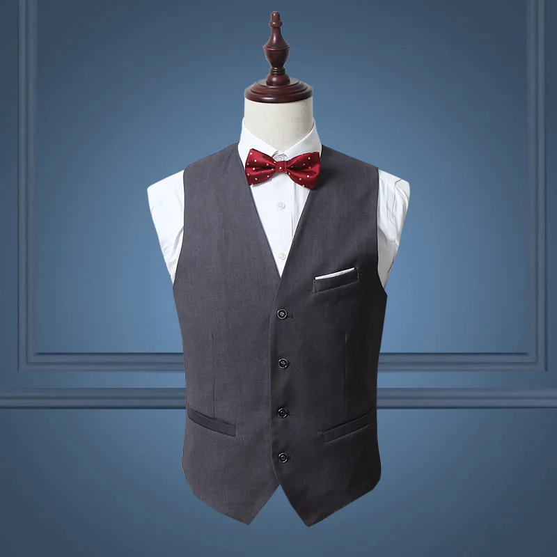 

New Style Men Slim Fit Suit Waistcoat Business Leisure Suit Vest Autumn Large Size Vest