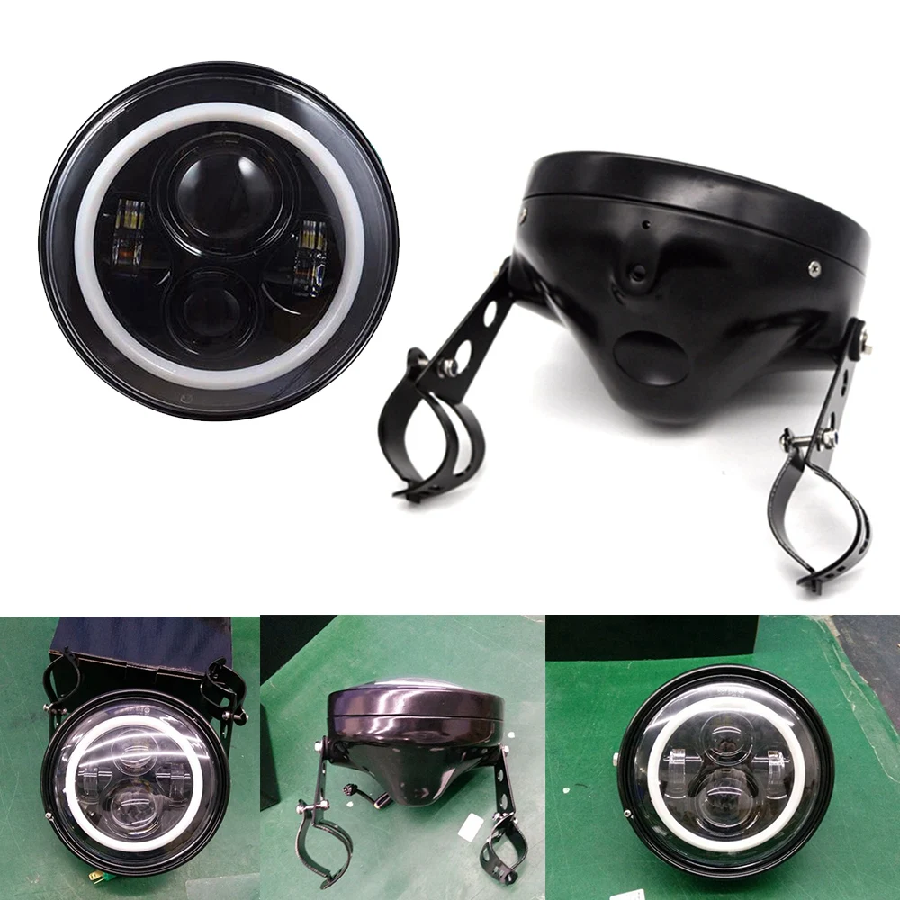 

Marlaa 7 INCH LED Motorcycle Headlight Headlamp 7" For Motorcycle LED Headlight Bucket Housing Mount Bracket