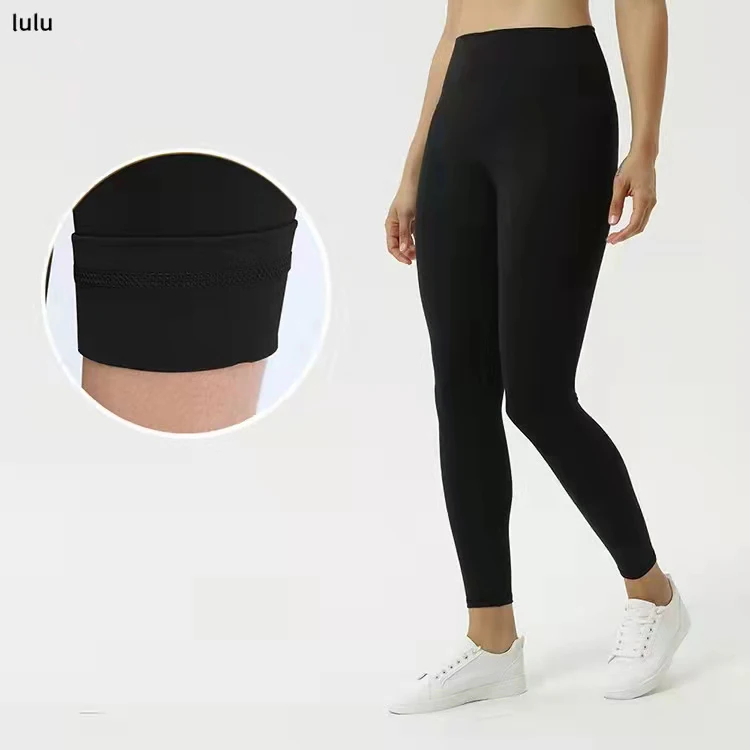 21FW new fashion brand women's autumn and winter plus velvet yoga pants high waist hip fitness pants street wear bottoming cropp crossover leggings