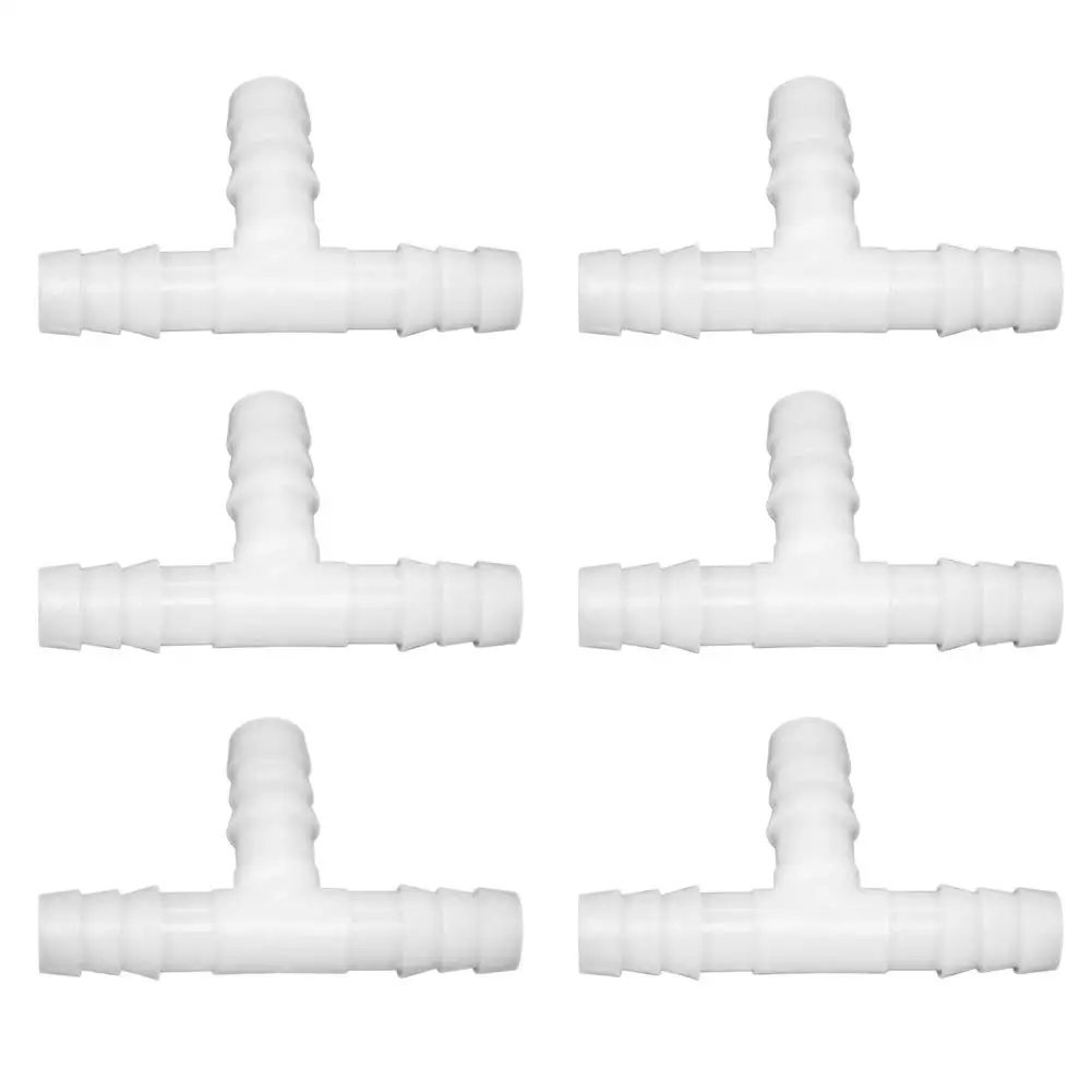 

3/8 Plastic Hose Barb Fittings Equal Barbed Tee Pipe Connectors 3 Way Joint Splicer Mender Union Adapter for Boat Aquarium