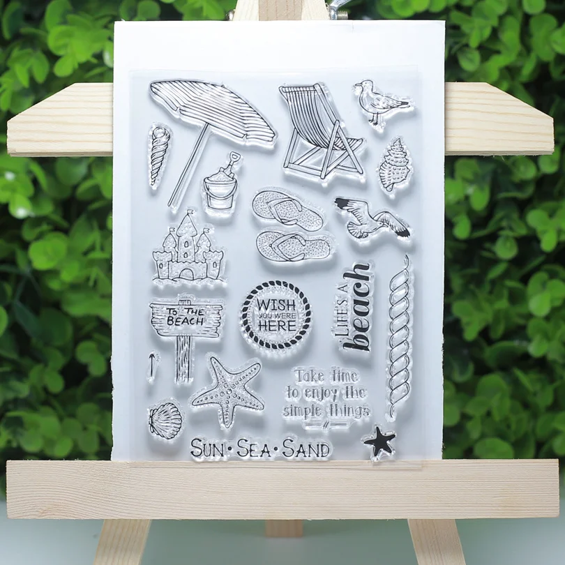 

Sun sea sand To beach transparent clear stamp for Scrapbooking/Card Making/Sewing Fabric/Stamp set stationery Decoration Supply