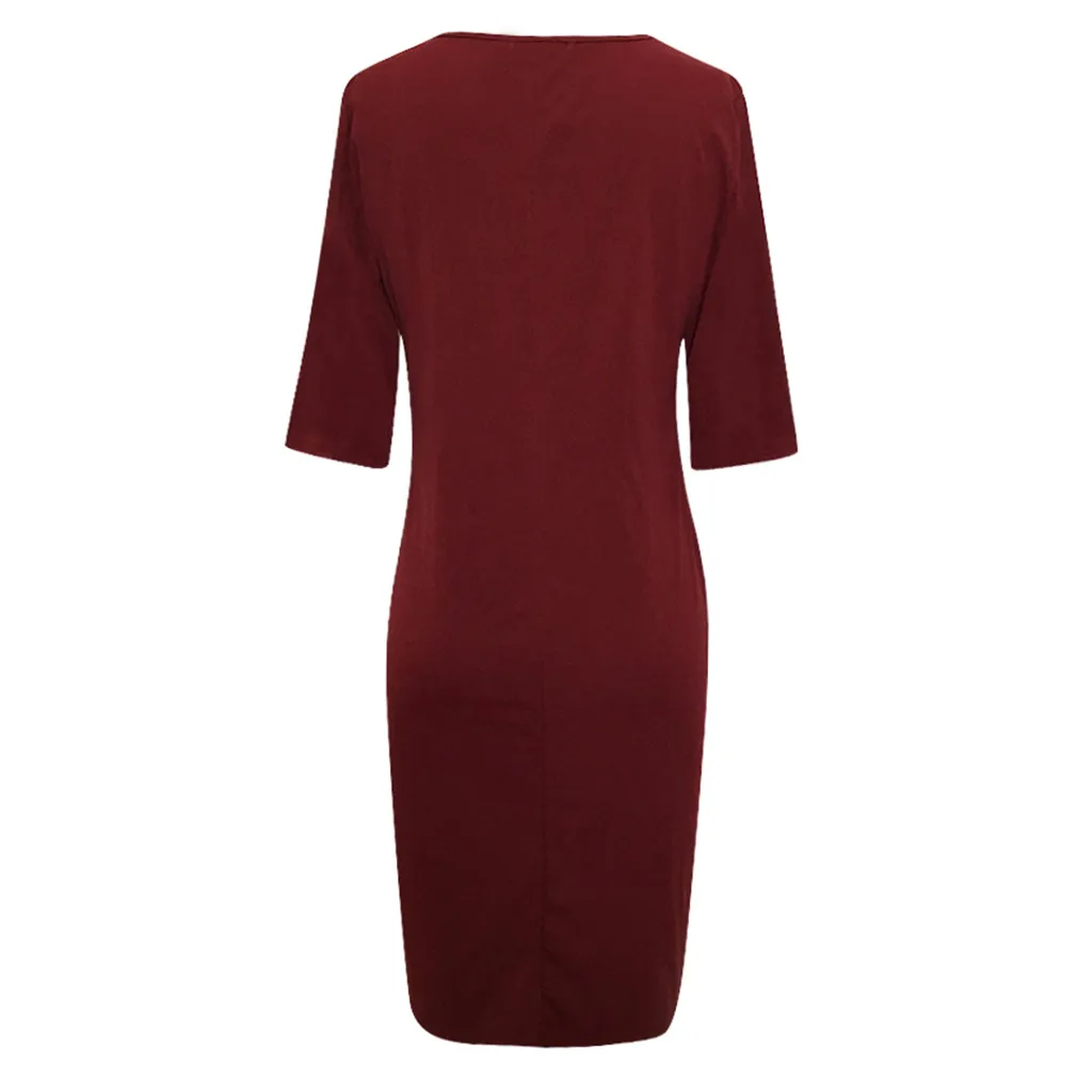 Женское платье vestidos de verano vestido vadim ropa mujer платья vestidos verano mujer Новые повседневные однотонные L-6XL с длинным рукавом Z4