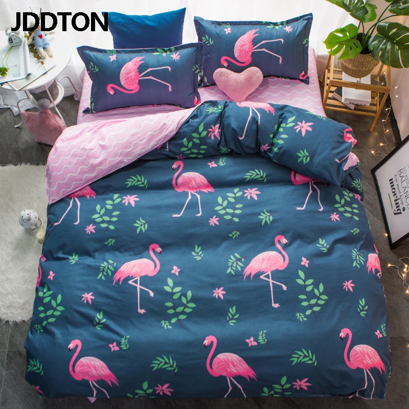 

JDDTON Cartoon Style Bedding Set AB Side Colorful Pattern Bed Set Duvet Cover Sheet Pillowcase Set Fashion Home Bedding BE015