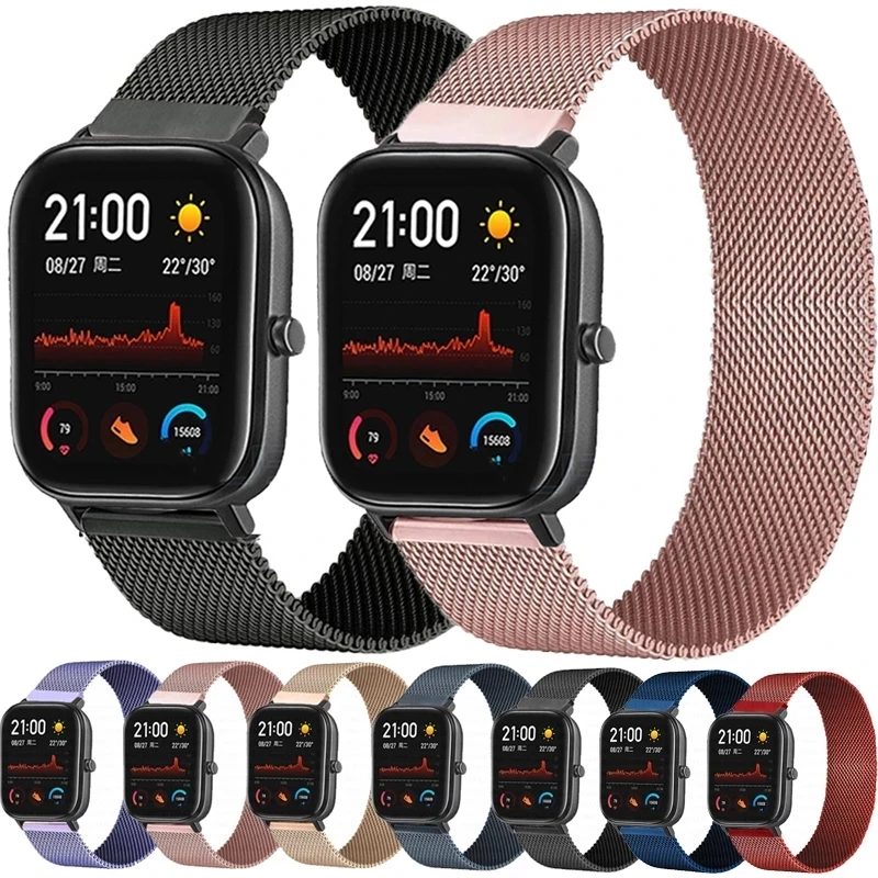Ремешок Миланская петля для Xiaomi Amazfit Bip U pro POP GTS 2 2e GTS2 металлический браслет