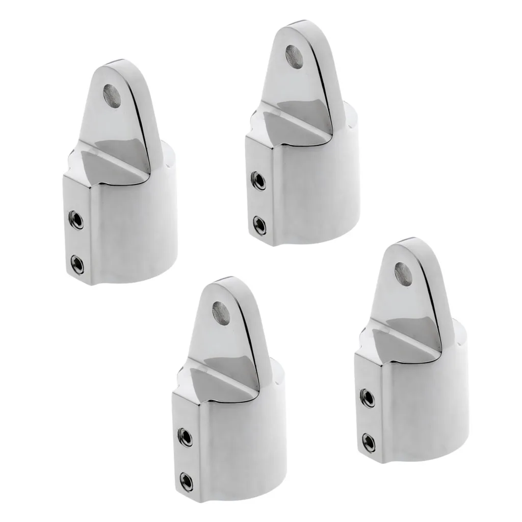 4 Pieces Eye End Cap Bimini Top Fitting Hardware 1'' Marine Stainless Steel