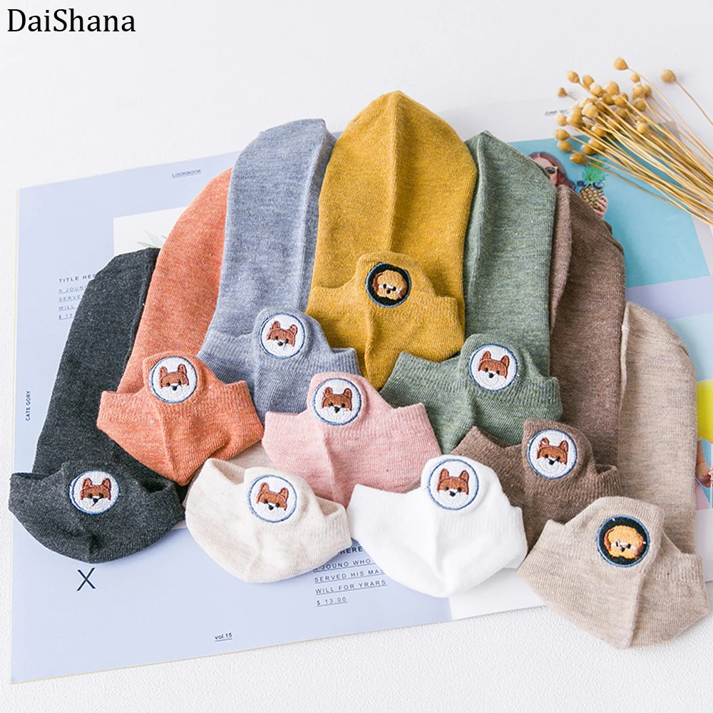 [DaiShana]Harajuku модные смешные унисекс стереоскопические носки с вышивкой лисы льва