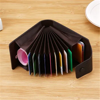 

Mini Card Wallet Holder For Mens Womens Pocket Storage Bag Organizer PU Leather Coin Purse Bag 10 Card Slots Multi-Function