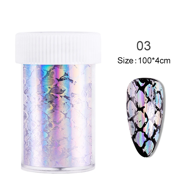 Pink Marble Nail Foils Stickers Holographic Nail Art Transfer Sticker Tips Nail Stripe Wraps Manicure Nail Art Decoration - Color: 03