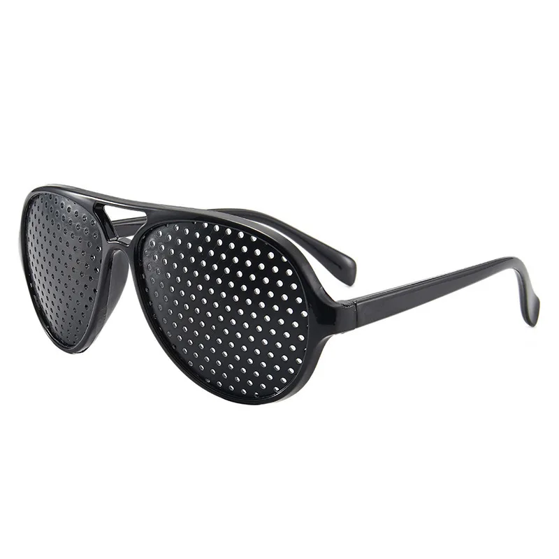 Fashion Relieve Pinhole Glasses Men Corrective Anti-Fatigue Myopia Glasses Reading Black Frame Protector Eyesight Improve Vision 