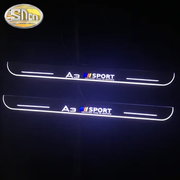 

SNCN 4PCS Car LED Door Sill For Audi For Audi A3 8P 8V 8L Sedan Ultra-thin Acrylic Dynamic LED Welcome Light Scuff Plate Pedal