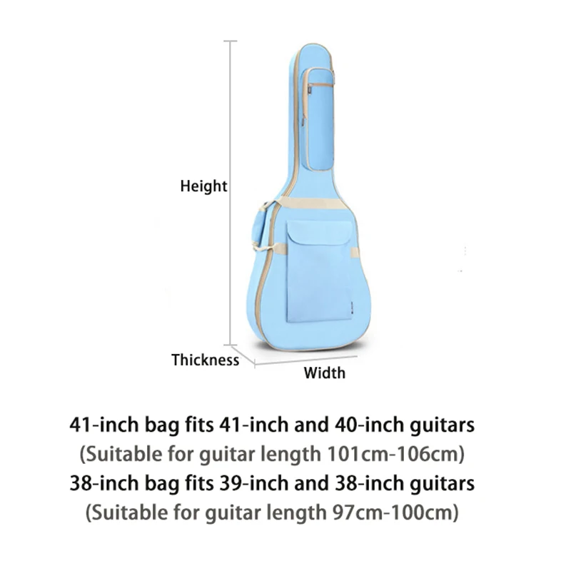 Scione Folk Guitar Bag 10MM Thickened Sponge 40/41 Inch Universal Musical Instrument Bag Acoustic Carry Case guitar bag
