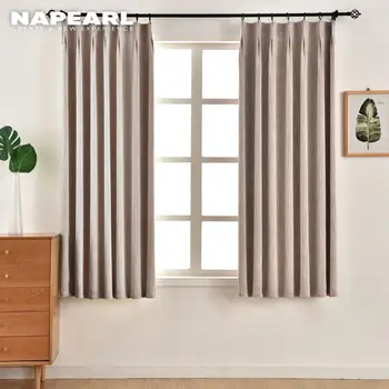 

NAPEARL 1 Panel Solid Short Drops Elegant Curtains for Bedroom Small Drapes Window Kitchen Simple Modern High Shading Fabrics