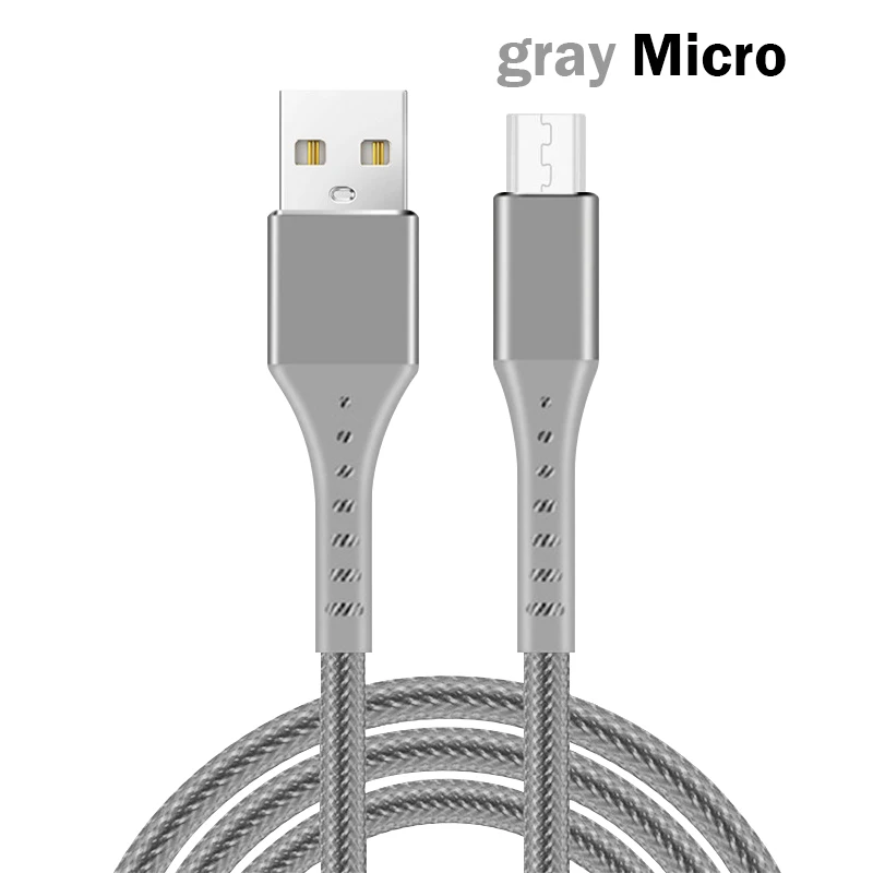 Быстрый USB Зарядное устройство кабель супер Зарядное устройство кабель для HuaweiXIAOMI микро Тип type-C USB для Iphone 6/7/8/X USB кабель для зарядки или передачи данных со штекером для ISO - Цвет: gray for Micro