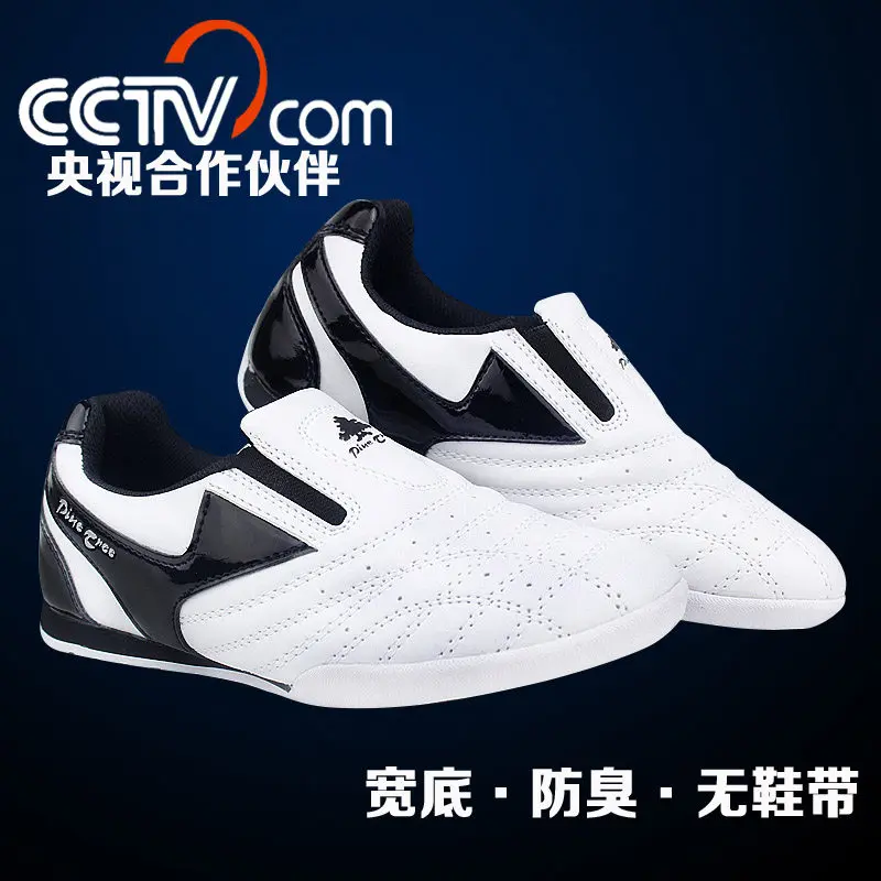 

Pinetree White strip breathable Taekwondo Shoes Martial Arts Sneaker kids sport shoes Professional Training Competition shoes