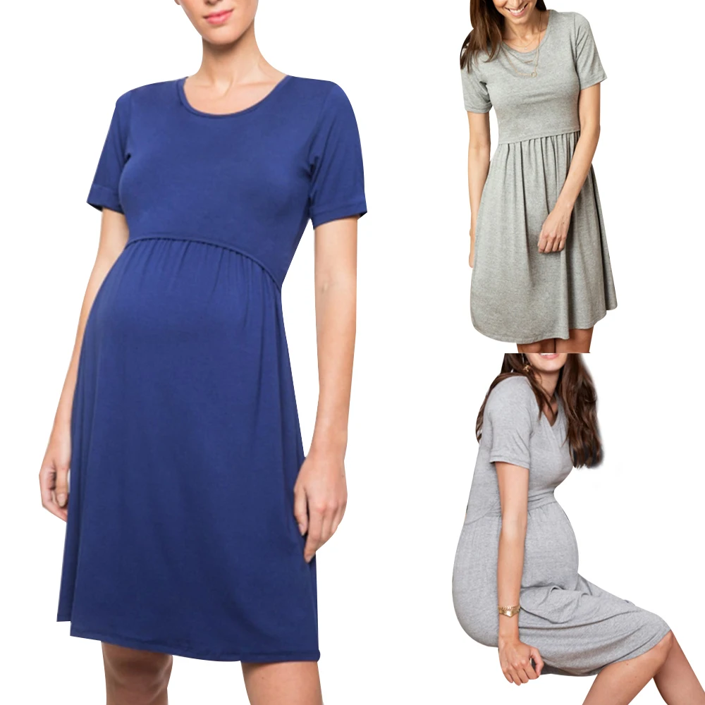 

Summer clothes for pregnant women femme robe Tunic Nightgown maternity short dresses roupas femininas com frete gratis D30