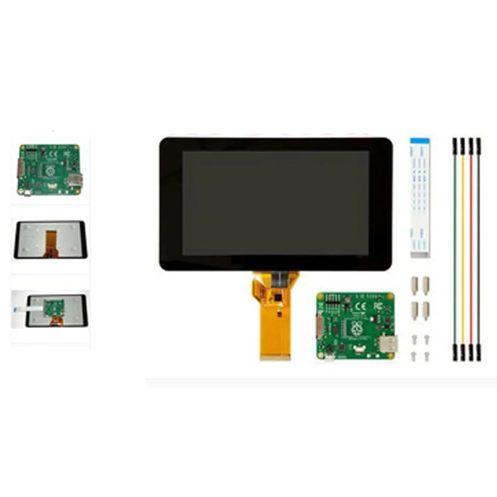 Raspberry Pi официальный 7-дюймовый сенсорный экран конденсатор с алюминиевой крышкой, ЖК-дисплей с Официальный в виде ракушки для Raspberry pi 3B