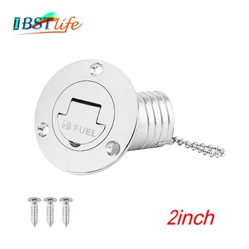 

2" Boat Fuel / Water Deck Filler Angled Fill 316 marine grade stainless steel Keyless Cap boat accessories Socket yacht
