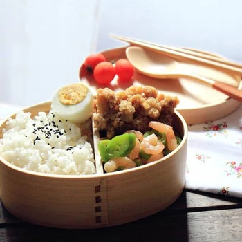 

Wooden Food Lunch Cases Tableware Student Bento Fruit Sushi Boxes Container Japanese Style Kids Gift