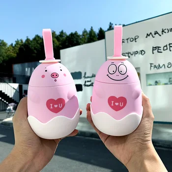 

Korean version of the simple and cute creative pig glass lovers portable cup coffee cup mug