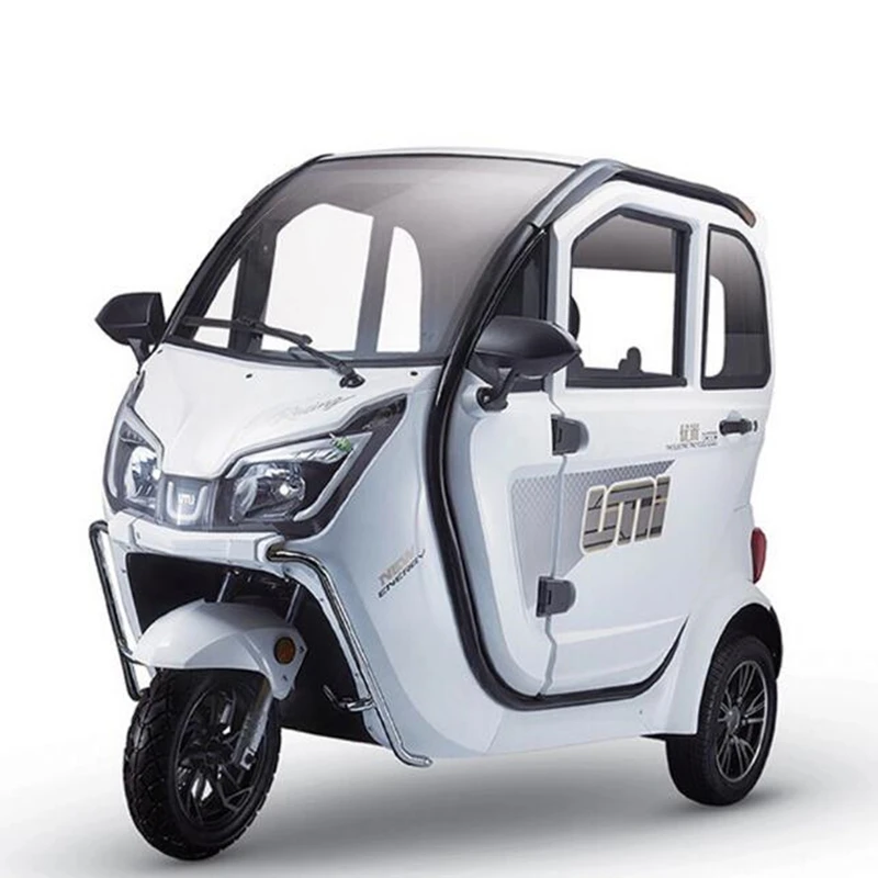 60V Enclosed Electric Tricycle for Adults 3 Seats Family Vehicle Mobility Scooter Mini Car Transport Vehicle Tuk Tuk Cart