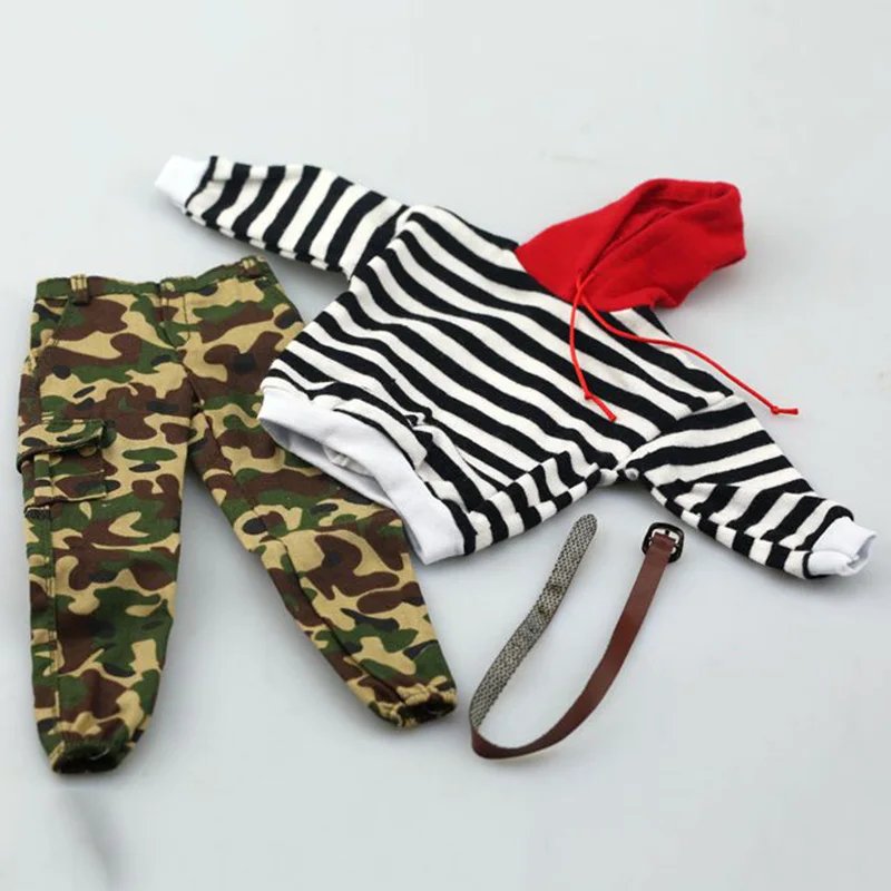 1/6 Scale Trends Male youth Black&ampwhite stripes Wei clothes worn Variety camouflage pants model Set F12&quotDoll accessorie Clothing |