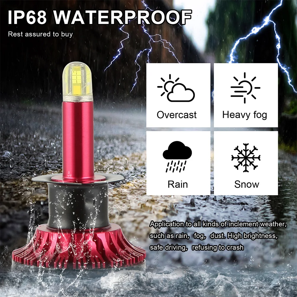 Skup 2 sztuk 200W 20000LM LED reflektorów samochodu H1 H7 H8 9 11 9005 9006 lampa samochodowa 6500 K akcesoria samochodowe światła żarówki h7 lampa led