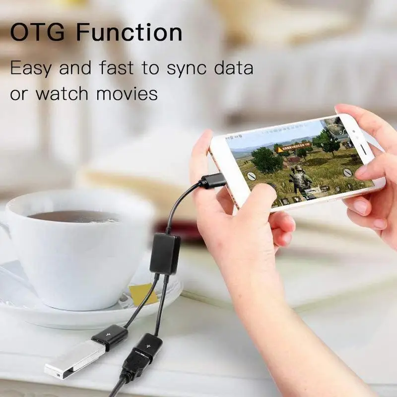 2 в 1 Micro USB двойной хост OTG зарядный концентратор разветвитель адаптер кабель