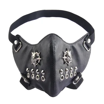 

Personalized leather masks Men's black sun-shaped skull masks Outdoor riding sports masks Fashion punk jewelry accessories