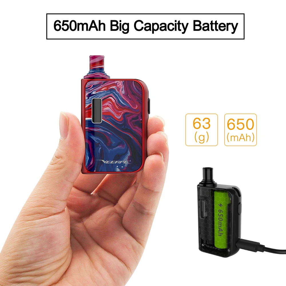 Veeape Vplus Pod vape ручка комплект 1 2 мл картридж 650 мАч встроенный аккумулятор Ом