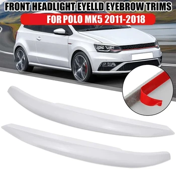 

Car Headlights Eyelids Eyebrow Trim Stickers Cover for Polo MK5 2011 2012 2013 2014 2015 2016 2017 2018