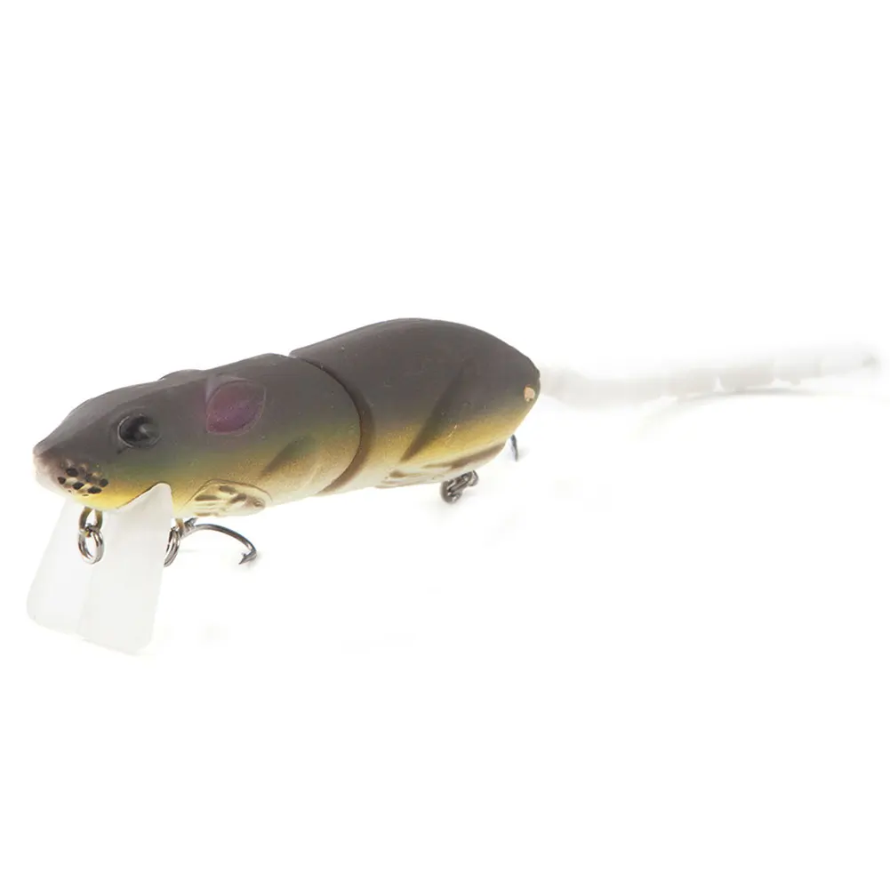 brown body white tai Лучшие водные рыболовные приманки для басов Мульти соединенная Мышь Приманка, приманки Поппер жизни, как рыба снасти JT-889 - Цвет: brown body white tai