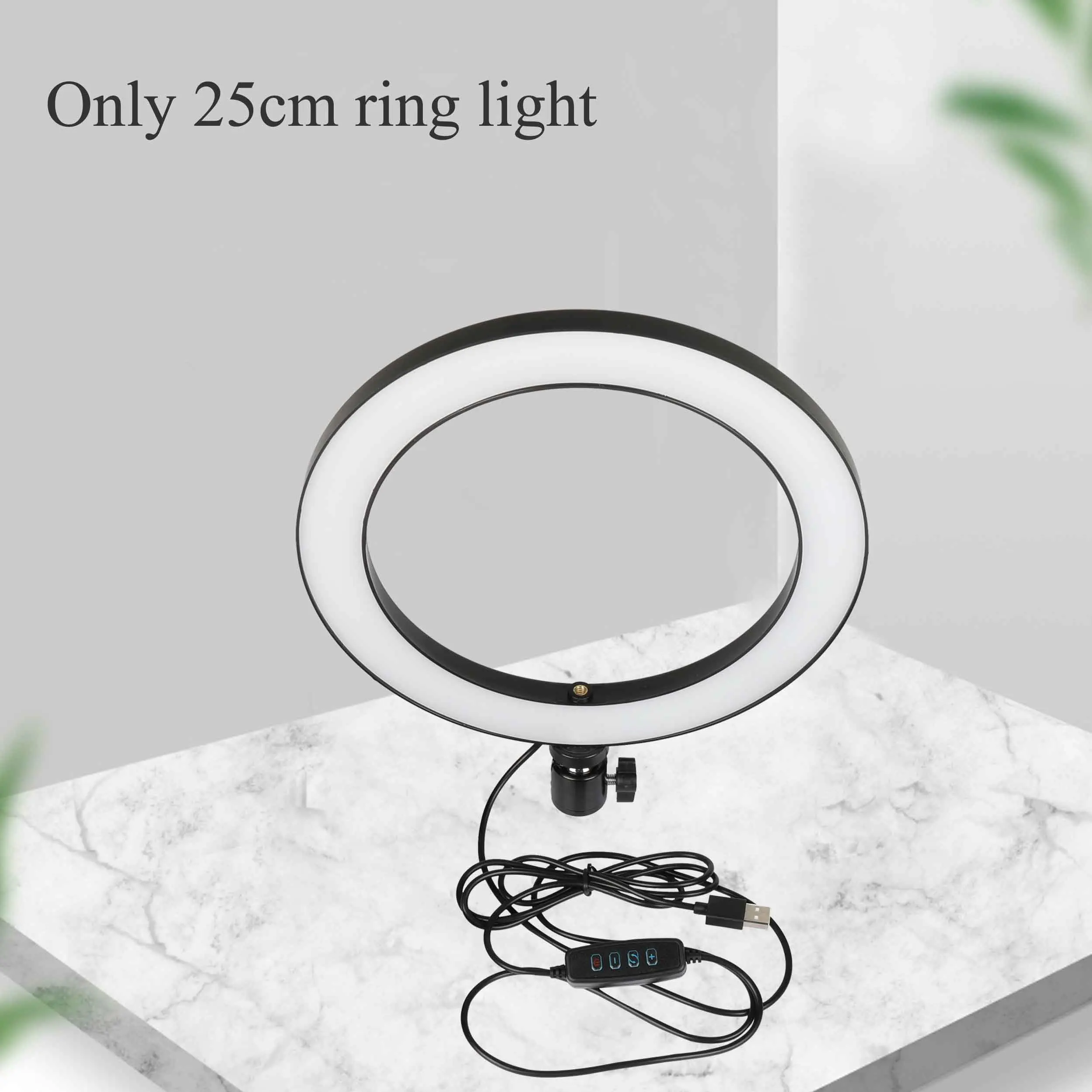 10 дюймов Фотография СВЕТОДИОДНЫЙ селфи кольцо светильник USB зарядка Камера для мобильной фотосъемки лампа 55/160 см штатив светильник для макияжа мобильного телефона в реальном времени - Цвет: Ring light