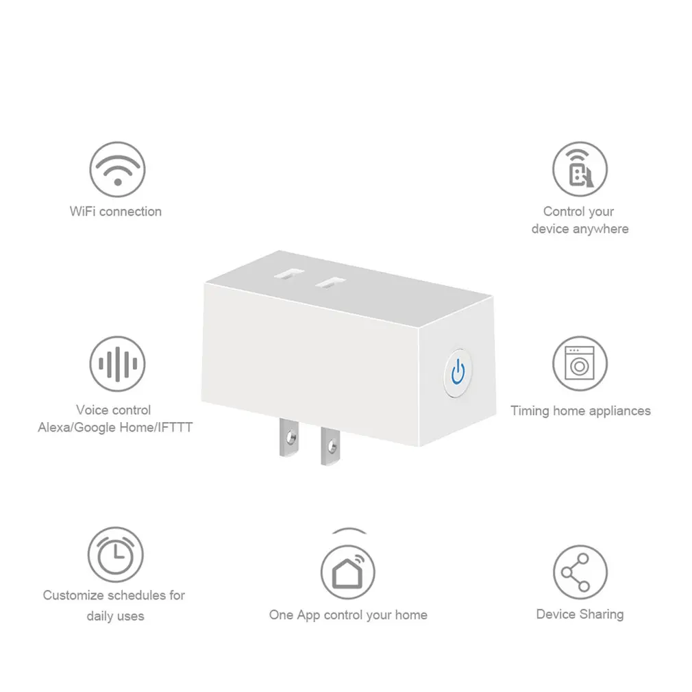 Умная розетка WiFi Беспроводная дистанционная розетка адаптер мобильное приложение Управление поддерживает ECHO Google Home IFTTT JP Plug