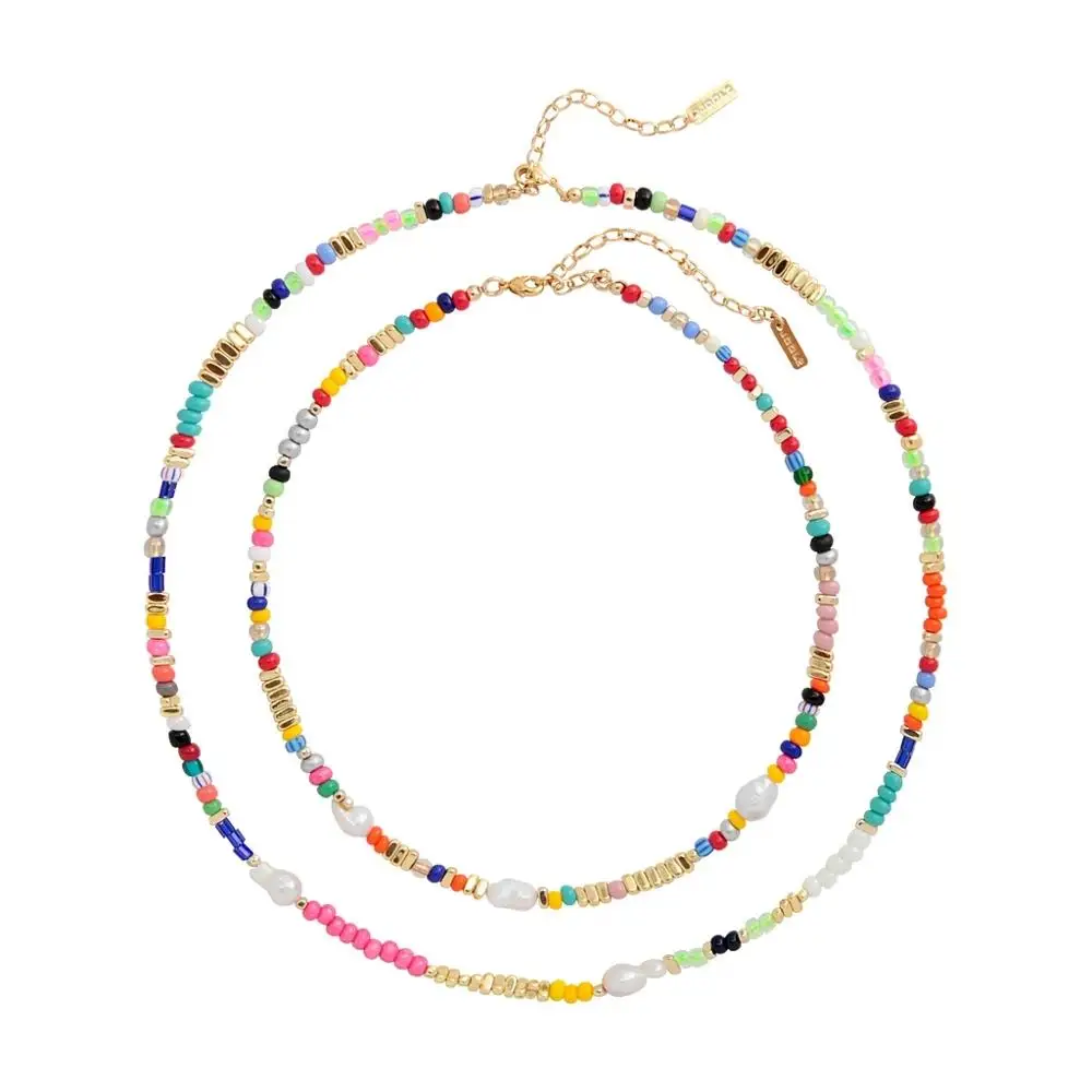 Visco девушка bijoux воротник лучшие друзья колье ожерелье wicca Ведьмак ривердейл ожерелье joyeria радужные бусы жемчужное ожерелье женщин аксессуары - Окраска металла: necklace set