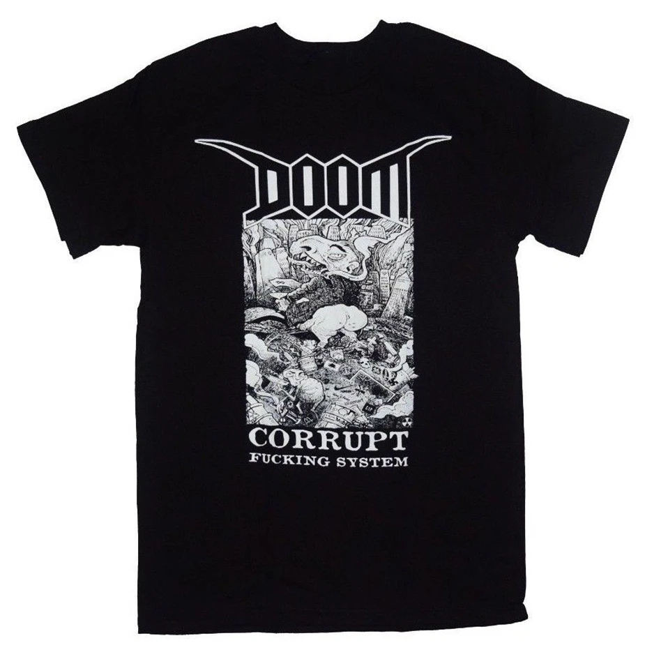 Doom Коррумпированная F система новая мужская футболка корка панк Grindcore D-Beat