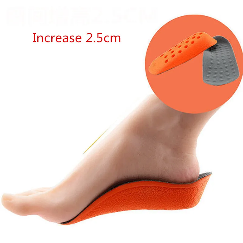 1pair Increase Height Insoles Women High Heel Insert Pads Lift 2.5cm Breathable Arch Foot Support Invisible Shock Absorption