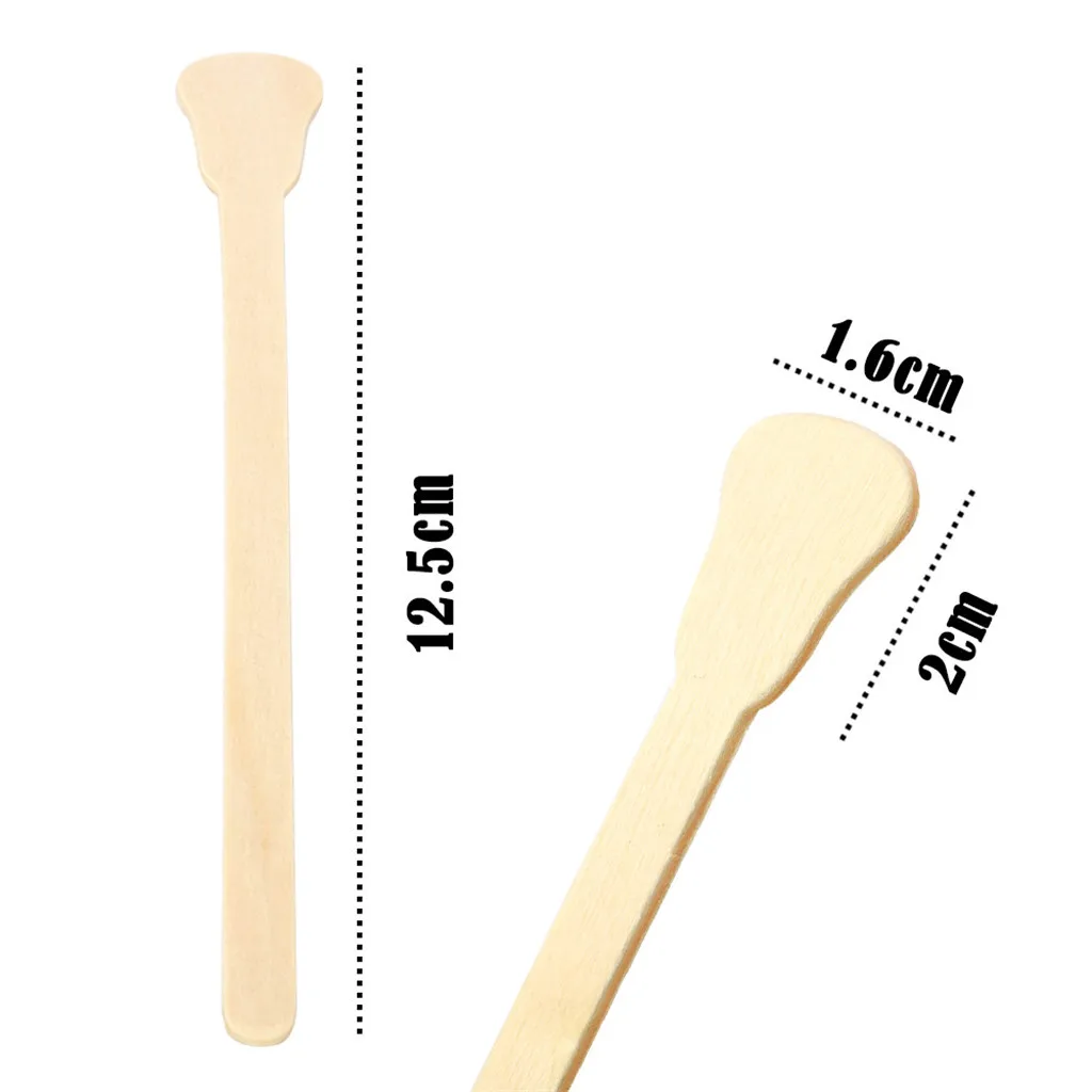 Lots 100 Pieces Professional Disposable Wooden Waxing Spatula Tongue Depressor Tattoo Wax Stick Medication Mixing Sticks