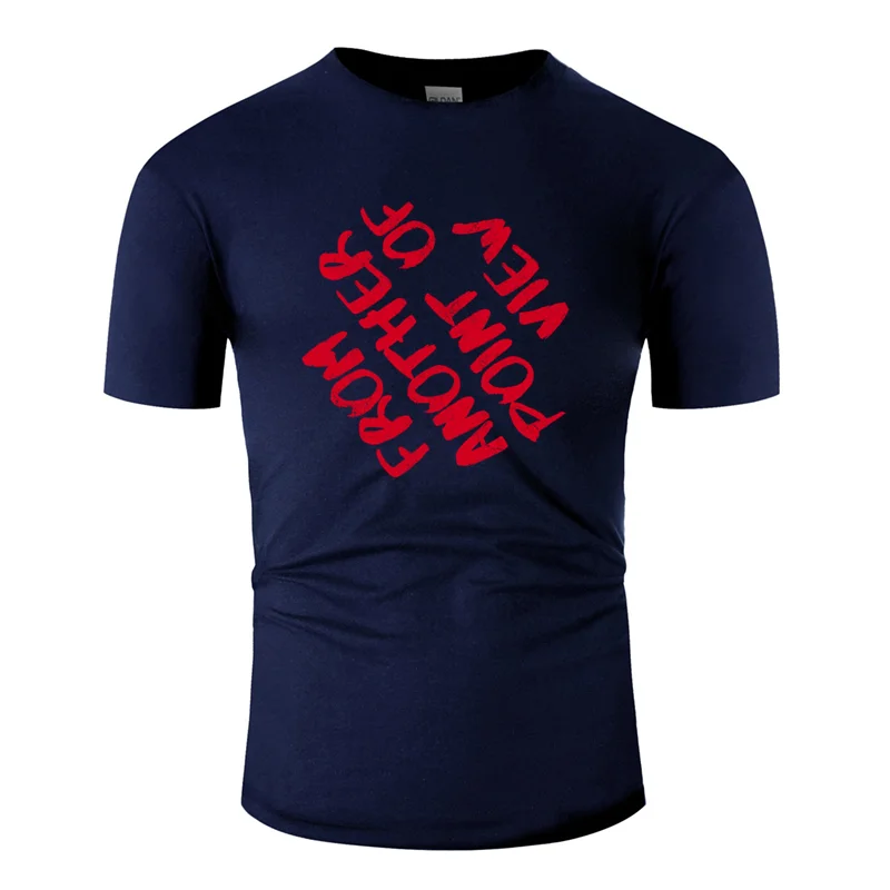 Men-Navy Blue Забавный Повседневный комичный с другой точки зрения. Мужская футболка с буквенным принтом, футболка с коротким рукавом с комиксами - Цвет: Men-Navy Blue