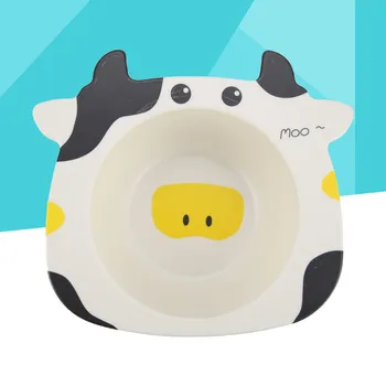 

1 Pc Kids Feeding Bowl Cartoon Animal Cute Natural Bamboo Fiber Anti-scalding Bowl Food Bowl for Child Baby