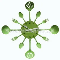 [Manufacturers Direct Selling] Color Metal Knife And Fork Clock-Style Kitchen Wall Clock Creative Cool New Style Living Room Wal