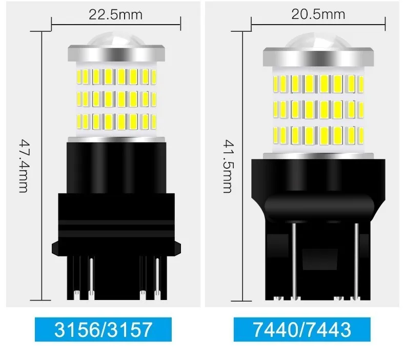 1 шт., супер яркие светодиодные лампы 1156 1157 Bay15d 3156 3157 7440 7443, поворотные стоп-сигналы, задние светодиодные фонари для парковки