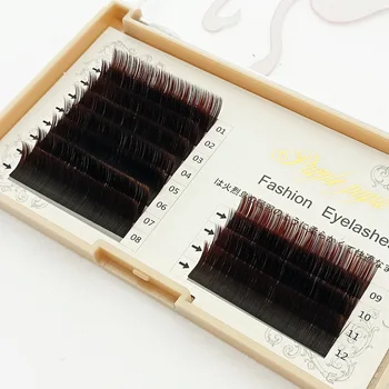 

0.15 False Eyelashes Brown Color Flat Lashes Extension Wool Flat Comfortable Single Root Plant Matte
