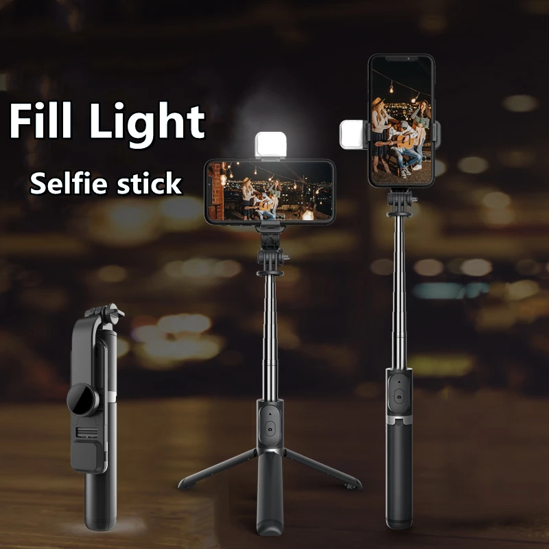 FANGTUOSI 2021 nowy bezprzewodowy selfie stick statyw Bluetooth składany Monopod z oświetleniem Led zdalna migawka dla iphone hurtownia 4 FANGTUOSI 2021 nowy bezprzewodowy selfie stick statyw Bluetooth składany Monopod z oświetleniem Led zdalna migawka dla iphone hurtownia 4