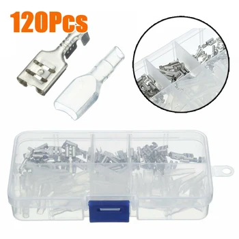 

Sleeves Crimp Terminal 120pcs Set Spade Metal Wire connector Automotive 2.8-6.3mm Car Audio Electric
