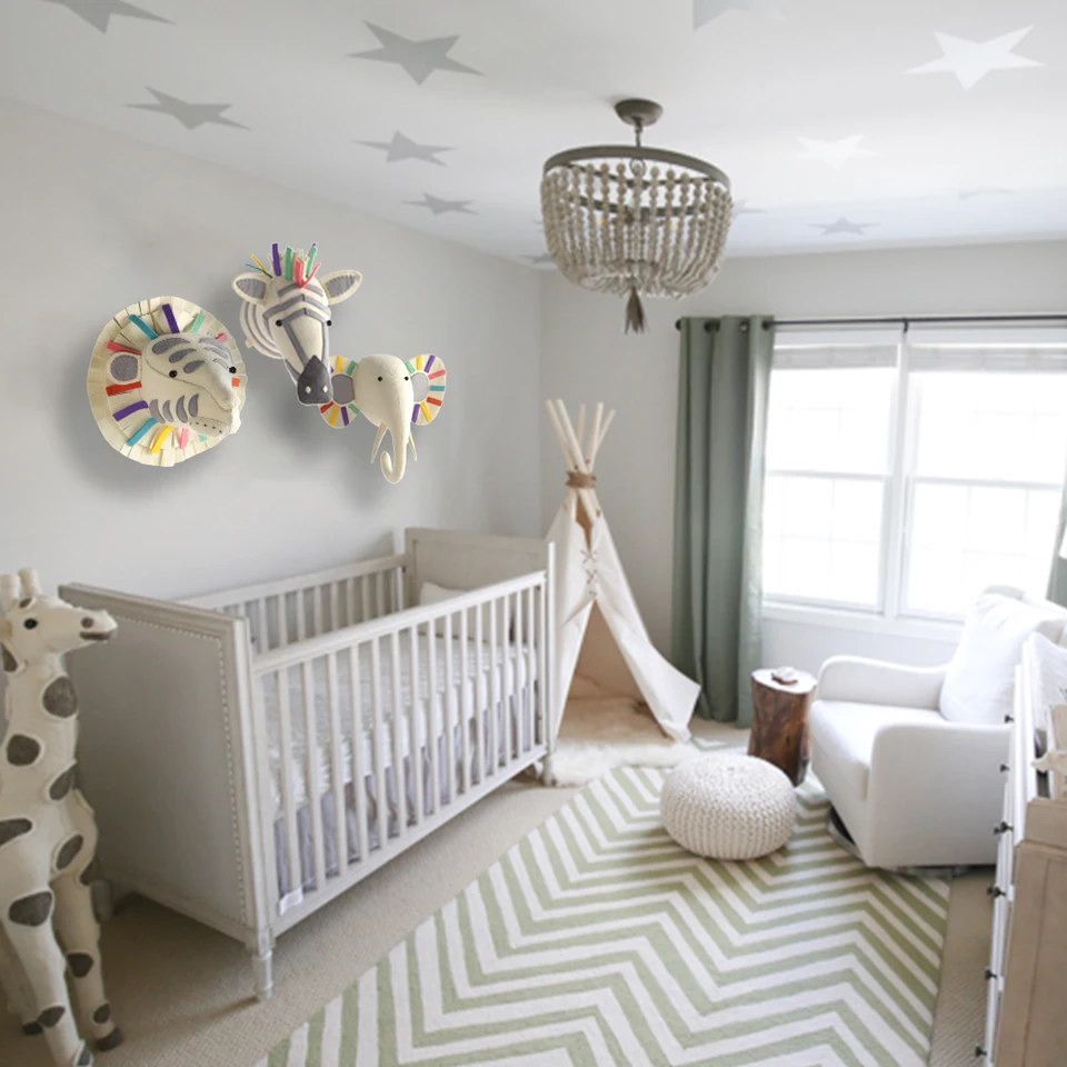 animal head nursery wall decor