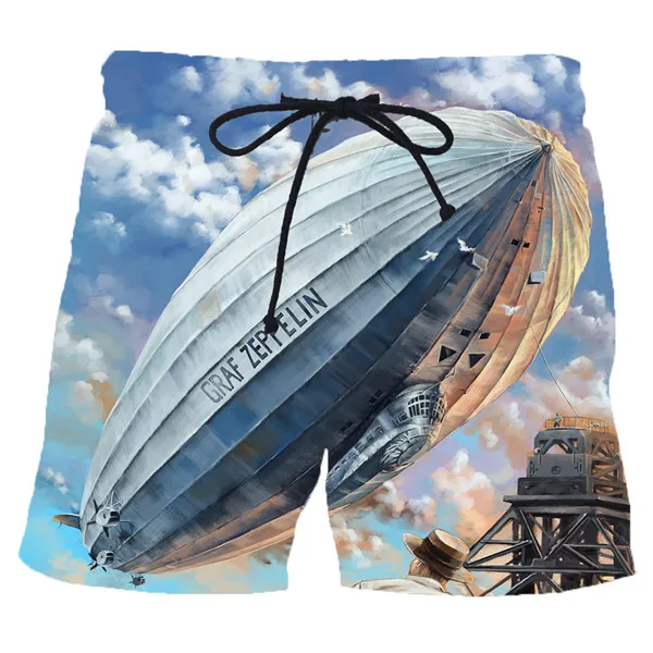 led Zeppelin 01 Ручная роспись led Zeppelin 3d принт шорты Рок Панк модный тренд мужской жилет Шорты повседневные унисекс шорты Летняя мужская одежда - Цвет: led Zeppelin 01