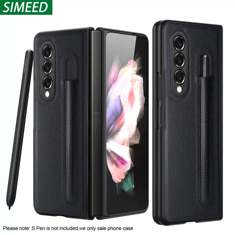 With Pen Holder Case For Samsung Galaxy Z Fold 3 5g Case Cover Full