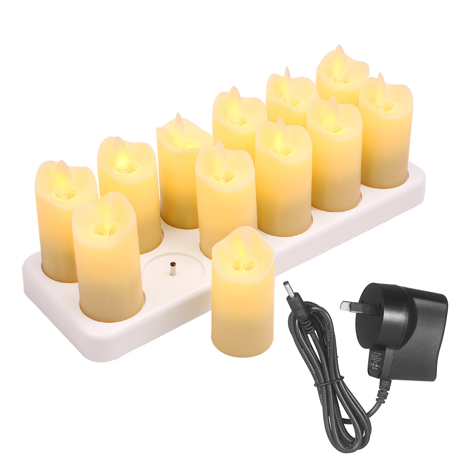 Bougies LED sans fil rechargeables avec flamme scintillante, jaune chaud  réaliste, ci-après les, électrique, 12 pièces | AliExpress